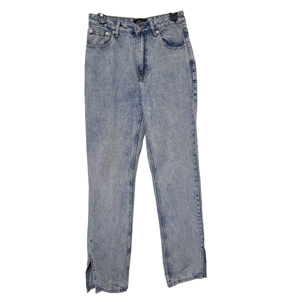 White Fox Light Wash Jeans SZ MED High Rise Straight Leg Denim Y2K Streetwear